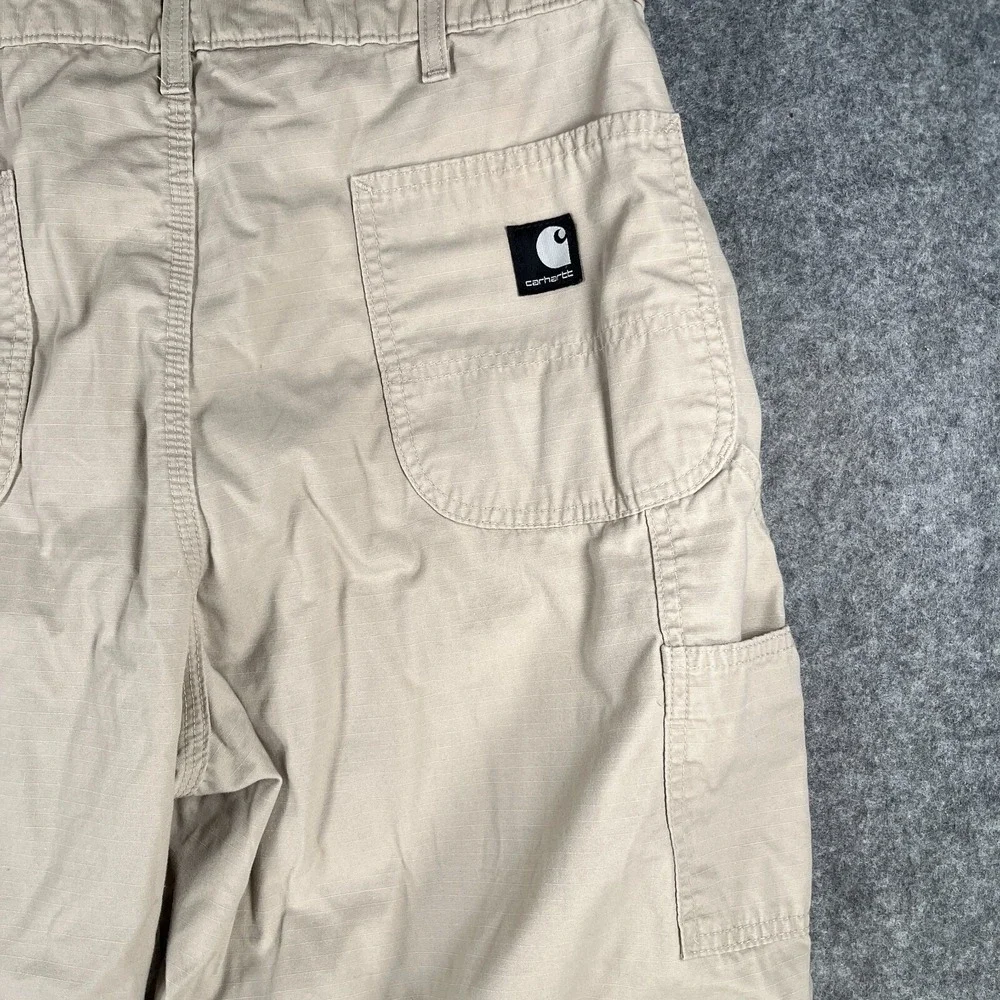 Carhartt Pants Men's 38x30 Dungaree Fit Beige Work‎ Pants Stretch